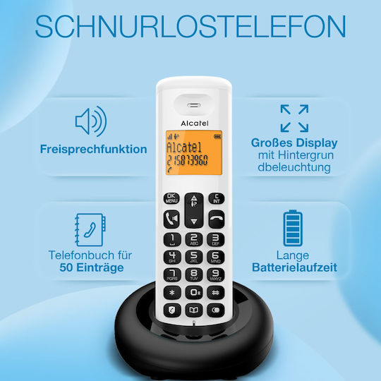 Alcatel E260 Schnurlostelefon mit Griechischem Menü Weiß