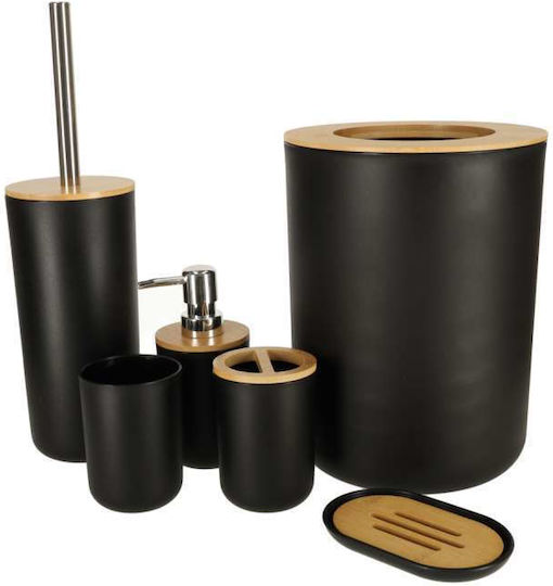 Alista Home Set Accesorii Pentru Baie Din Plastic Negru 6 Bucăți