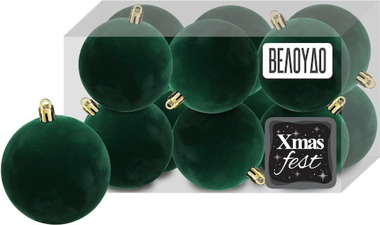 Ornament suspendat Glob Verde 4buc Set 12buc