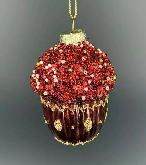 Hängeleuchte Eichel Weihnachtsbaumschmuck Rote mit Glitzer