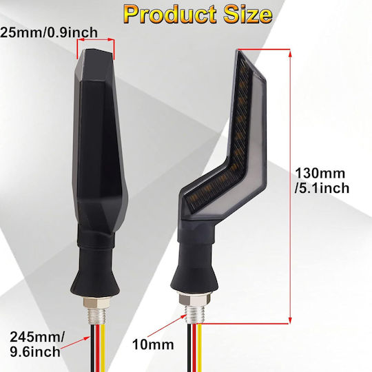Set 2 Lămpi Semnalizare Motocicletă Model Bumerang 2 Funcții Poziție Semnalizare Tensiune 12v