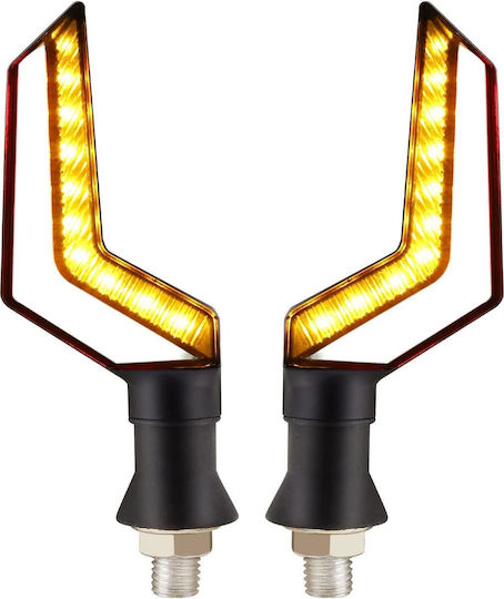 Set 2 Lămpi Semnalizare Motocicletă Model Bumerang 2 Funcții Poziție Semnalizare Tensiune 12v