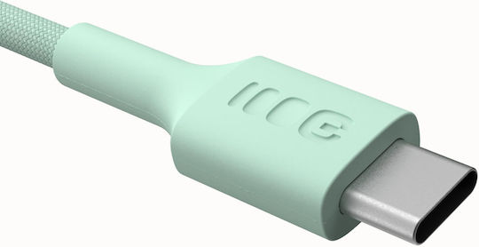 Green Cell Powerstream Braided USB 2.0 Cable USB-C male - USB-C 100W Green 1.2m