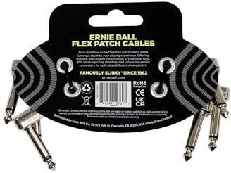 Ernie Ball Flex Patch Cable 6.3mm male - 6.3mm male 0.075m (P06474)