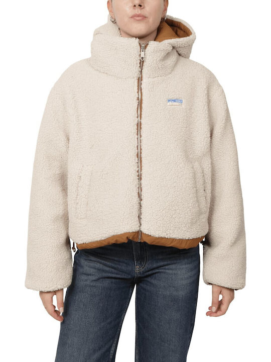 Γυναικείο Puffer Μπουφάν Διπλής Όψης για Χειμώνα Ταμπά