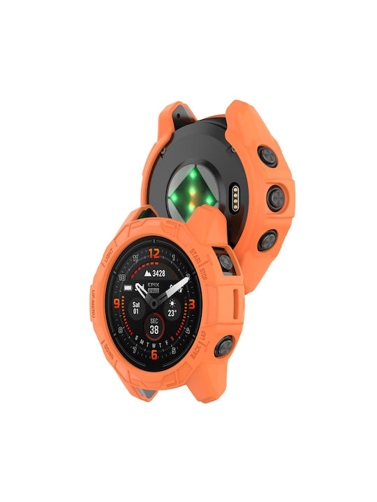 Silicone Case in Orange color for Garmin Epix Pro, Epix Pro Gen 2, Fenix 7, 7 Pro
