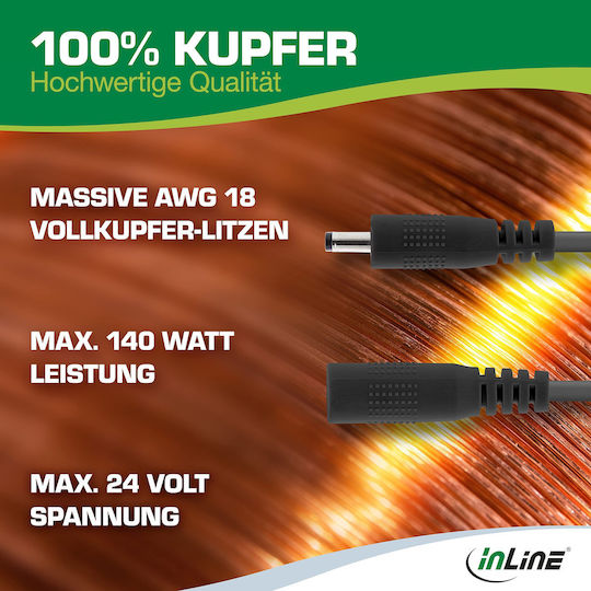 InLine DC - DC Kabel 1m Schwarz (26901I)