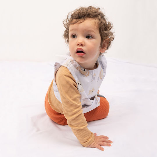 Kidizi Waterproof Bib from 100% Cotton with Pocket Beige for 36 m+ 2pcs