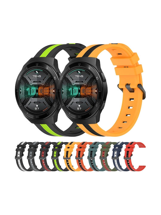 Two-Tone Silicone Watch Strap Huawei Watch GT 2e 22mm Black+Gray