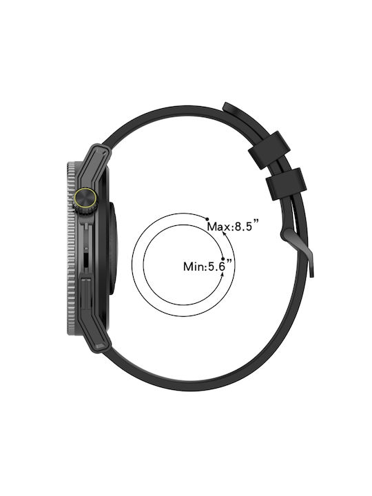 Two-Tone Silicone Watch Strap Honor Magic Watch 2 46mm 22mm Black+Grey