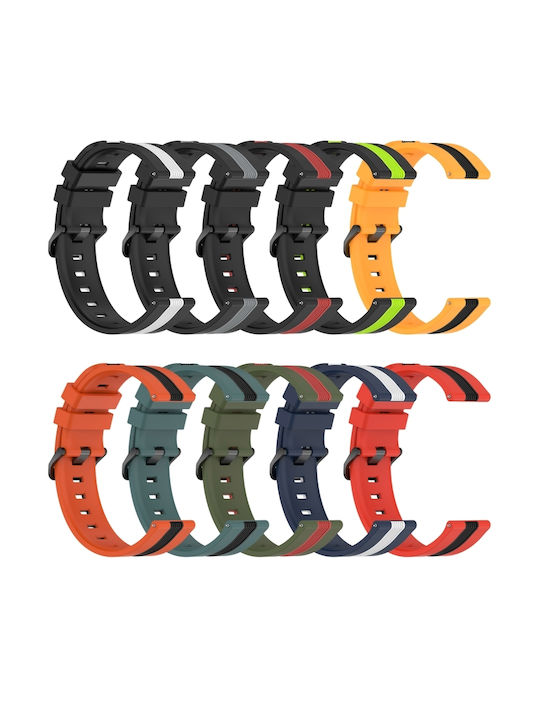 Two-Tone Silicone Watch Strap Honor Magic Watch 2 46mm 22mm Black+Grey