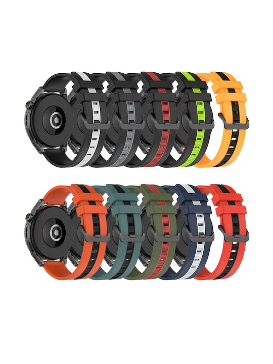 Two-Tone Silicone Watch Strap Honor Magic Watch 2 46mm 22mm Black+Grey