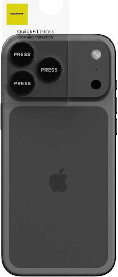 Spacecase Quickfit Προστασία Κάμερας Tempered Glass Μαύρο για το iPhone 17 Pro, iPhone 17 Pro Max