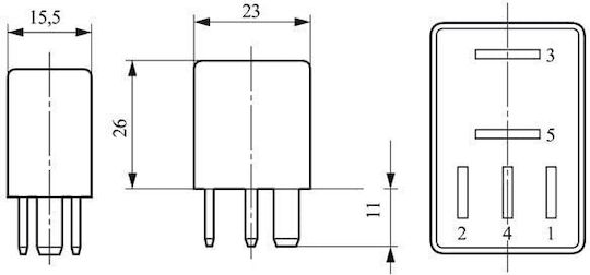 Bosch 0332011007 Micro Relay 12V 30A IP5K4 Operating Temperature From 40° To 100° Normally Closed Relay 4 Pins