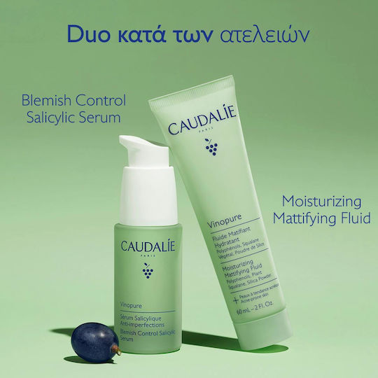 Caudalie Vinopure Cremă de Față Fluidă Hidratantă și Reglatoare 24h Împotriva Imperfecțiunilor 40ml