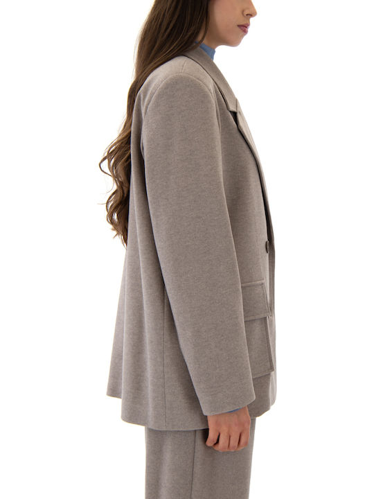 Moutaki Lang Damen Gekreuzt Blazer Cigar