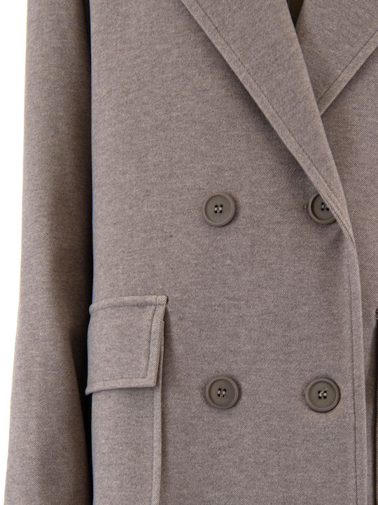 Moutaki Lang Damen Gekreuzt Blazer Cigar
