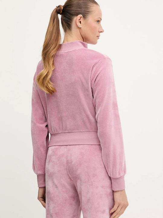Women's Sweatshirt Jacket Velvet Pink