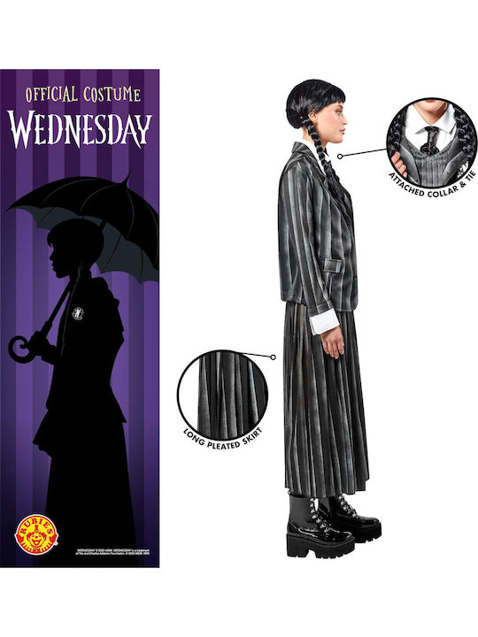 Rubie's 1000159s000 Wednesday Costume Nevermore Academy Uniform Women's Addams Adult Costume Black Size Halloween