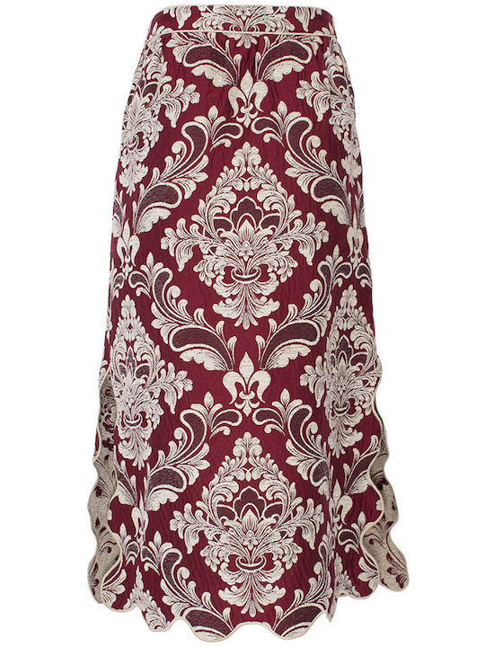 Hoch tailliert Midi Rock Red