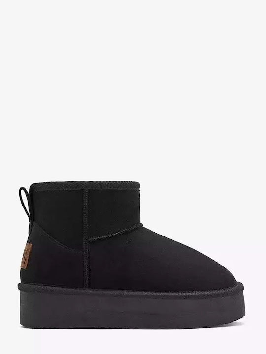Suede Παιδικά Μποτάκια Μαύρα