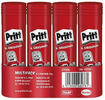 Pritt Glue Stick Safe Child-Friendly Craft Adhesive Art Crafts Strong Adhesive School & Office Supplies 4x22g Pritt Stick