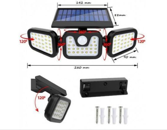 Alista Home Lampă Solară cu Senzor de Mișcare și Fotocelulă IP65