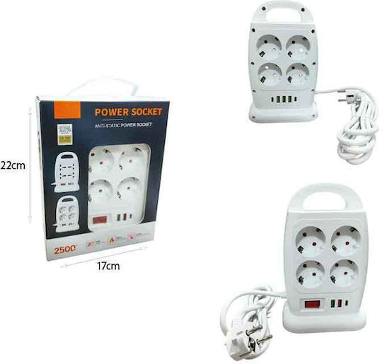 Bandă de alimentare Securitate 8 Prize cu 8 USB-A