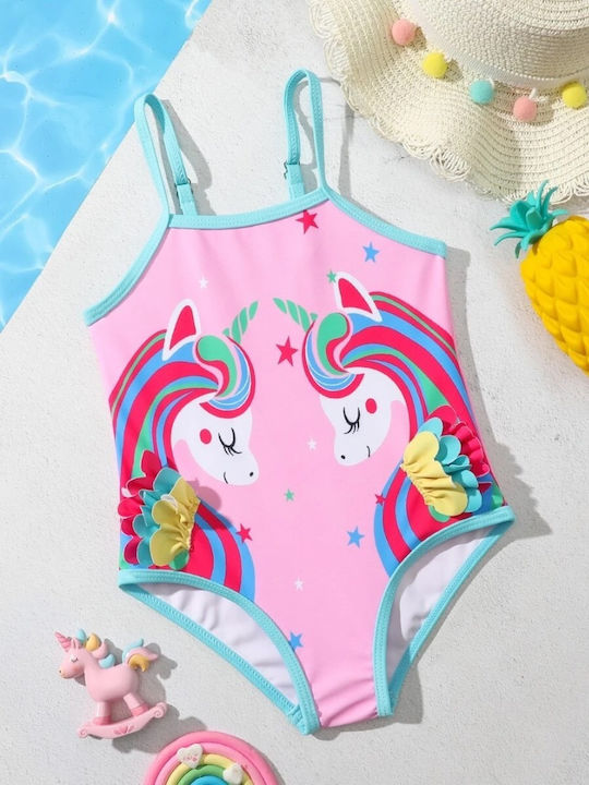 Unicorn Παιδικό Μαγιό Ολόσωμο Ροζ