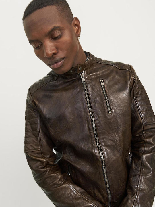 Leather Jacket Brown Stone