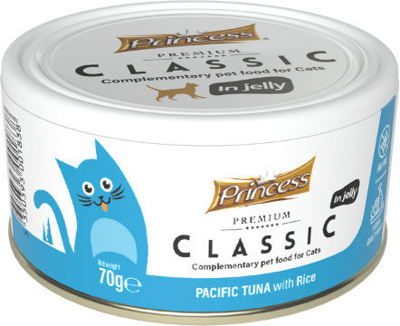 Princess Classic Υγρή Τροφή για Γάτες με Τόνο και Ρύζι 70gr