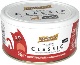 Princess Classic Wet Cat Food in Cans with Tuna Rice and Shrimps 70g