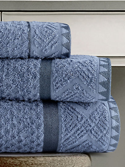 Nima Handtuch-Set 3 Stück Reiven Blau Gewicht 450gr/m²