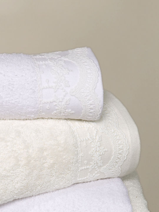 Nima Bath Towel Set 3pcs Amour White Weight 450gr/m²