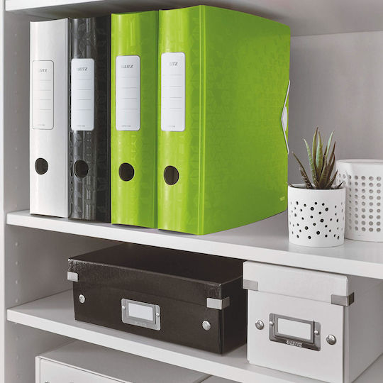 Leitz Set Quality Arc Ring Binders 180° Active Wow A4 Wide 8.2 Cm Elastic Band Closure Green + Leitz Index A4 Pc-printable Cover Sheet 12 Dividers Wow Series 11060054 + 12440000