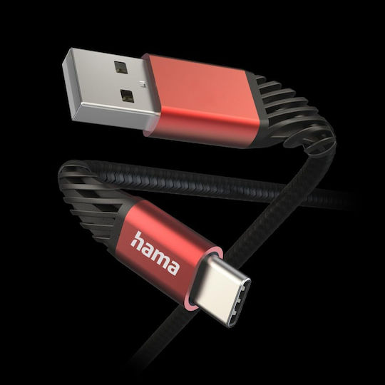 HAMA USB 2.0 Cable USB-C Male - USB-A Black 1.5m