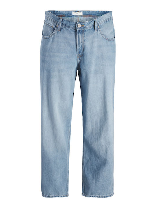 Men's Jeans Pants with Relaxed Straight Fit Blue Denim
