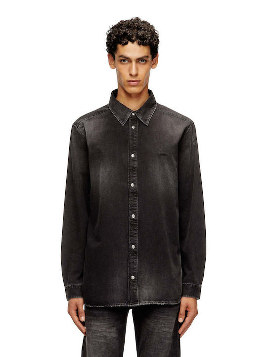 D-simply Long-sleeved Denim Shirt Black