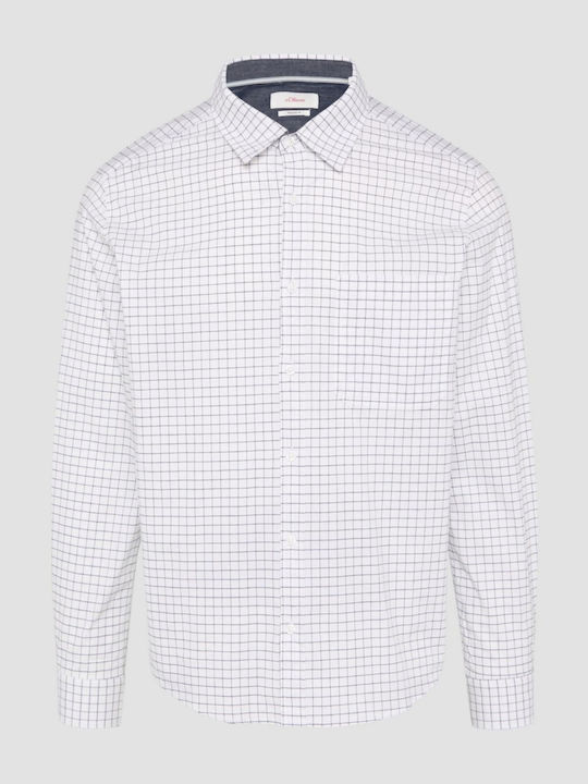 Langärmlig Baumwolle Hemd White