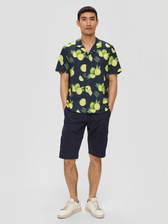 Kurzärmlig Baumwolle Hemd Dark Navy