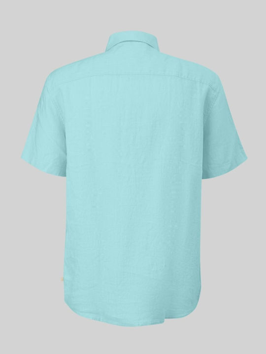 Kurzärmlig Leinen Hemd Light Blue