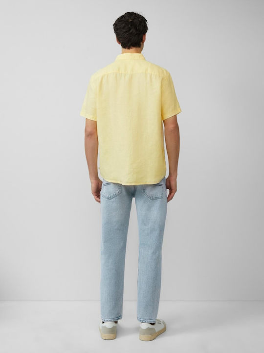 Short-sleeved Linen Shirt Yellow