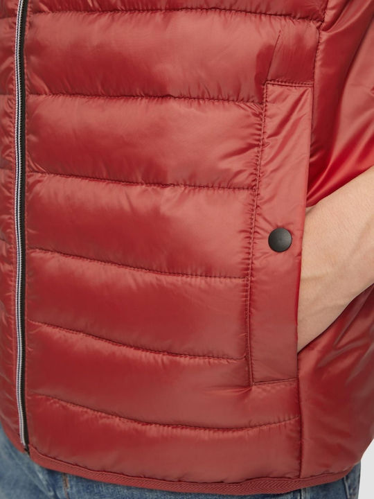 Sleeveless Jacket Puffer Red
