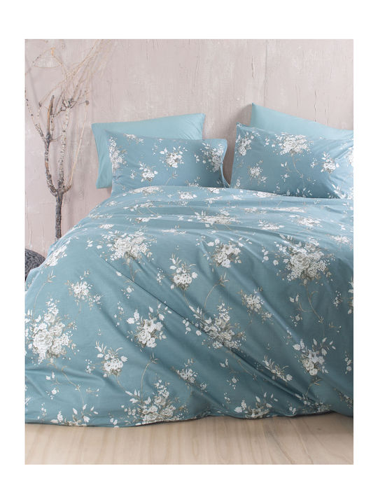 Rythmos Linie Σετ Κουβερλί Μονό Βαμβακερό Μπλε 160x240cm 2τμχ