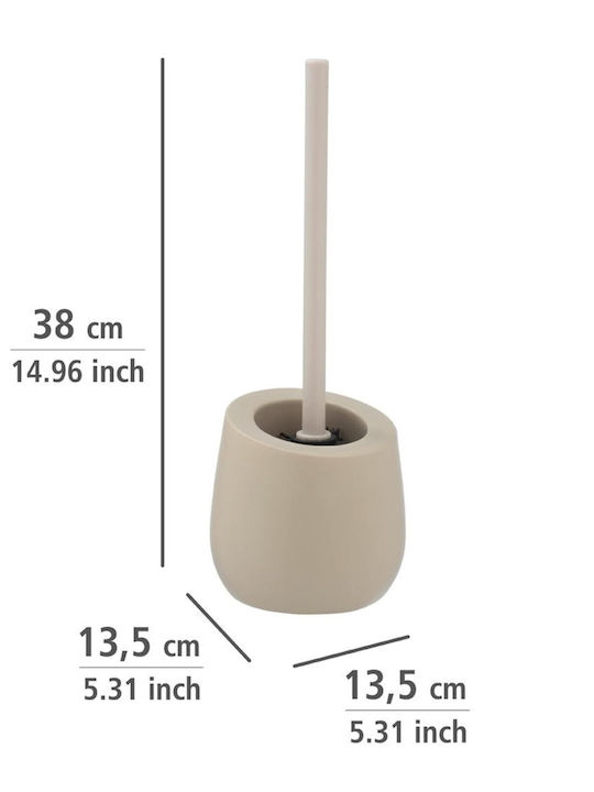 Wenko Ceramic Toilet Brush and Basket Set Beige