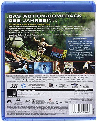 Xxx Return Xander Cage 3d + 2d Blu-ray