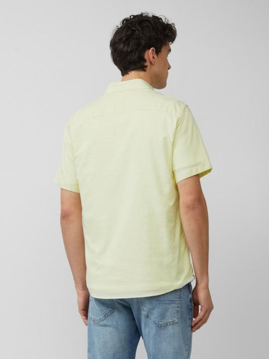 Κοντομάνικο Πουκάμισο σε Στενή Γραμμή Light Yellow