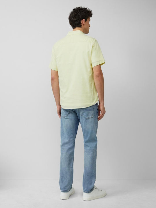 Κοντομάνικο Πουκάμισο σε Στενή Γραμμή Light Yellow