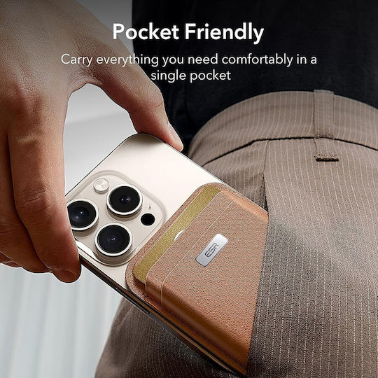 ESR MagSafe Card Case Geo Boost (HaloLock) in Brown color