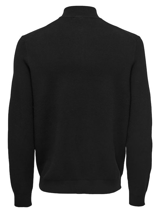 Herren Strickjacke Black
